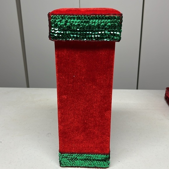 Holiday Square Sequin Wine Gift Box Vintage - Picture 6 of 10